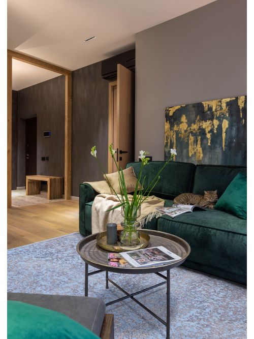 Tapis surteint coloré 5'3" x 5'2" en laine