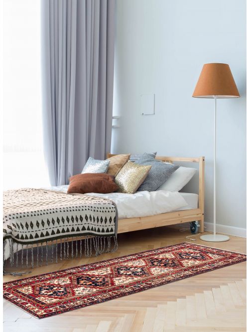 Persian Style Hand-knotted Wool Runner Rug, 107 x 297 cm