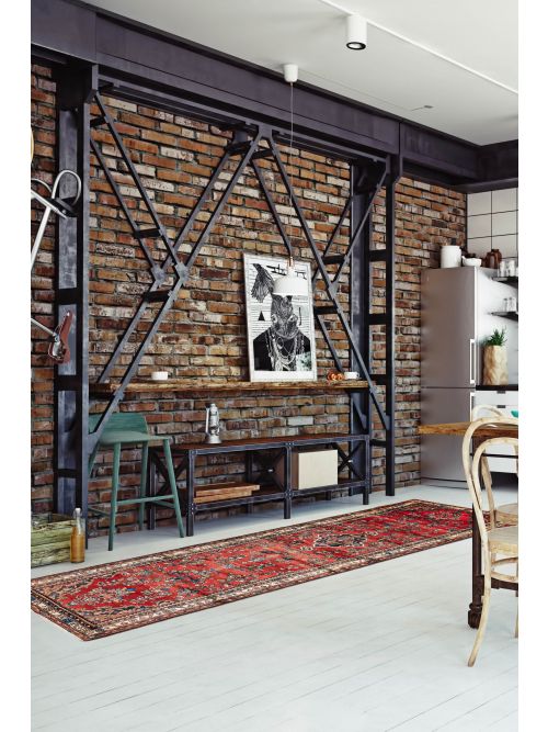 Persian Style Hand-knotted Wool Runner Rug, 112 x 513 cm