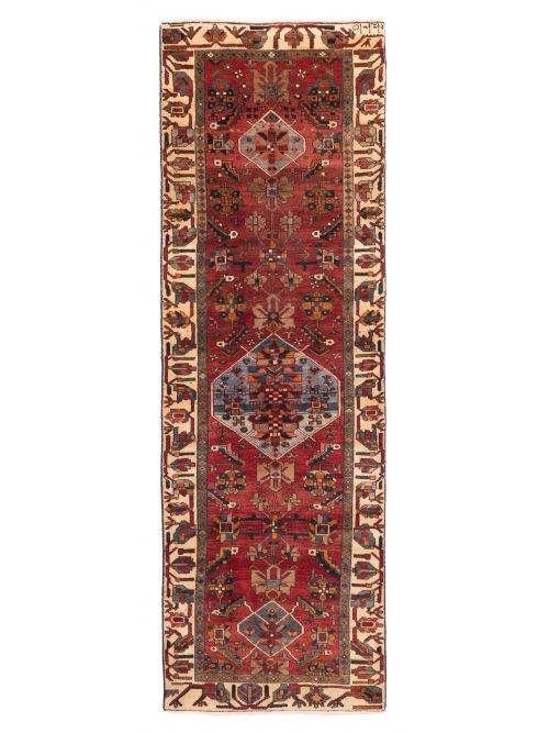 Persian Style 3'3" x 10'6" Hand-knotted Wool Runner Rug 