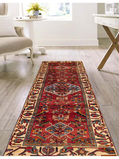 Persian Style 3'3" x 10'6" Hand-knotted Wool Runner Rug 