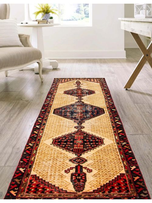 Persian Style 2'9" x 9'1" Hand-knotted Wool Runner Rug 