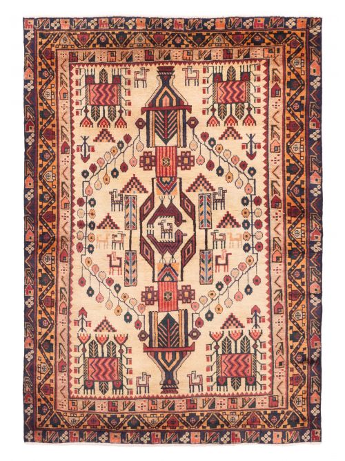 Persian Style 5'10" x 6'8" Hand-knotted Wool Rug 