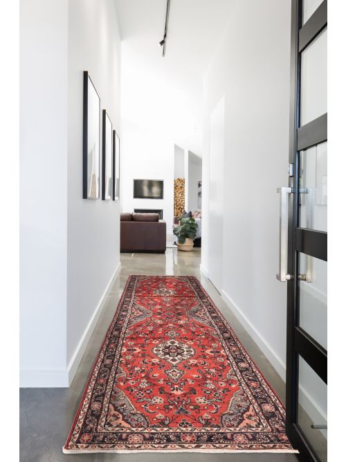 Persian Style 2'8" x 11'6" Hand-knotted Wool Runner Rug 