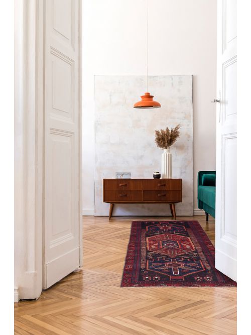 Persian Style Hand-knotted Wool Runner Rug, 137 x 328 cm