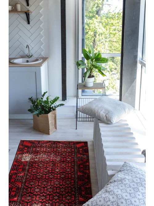 Afghan Baluch 3'3" x 6'10" Hand-knotted Wool Rug 