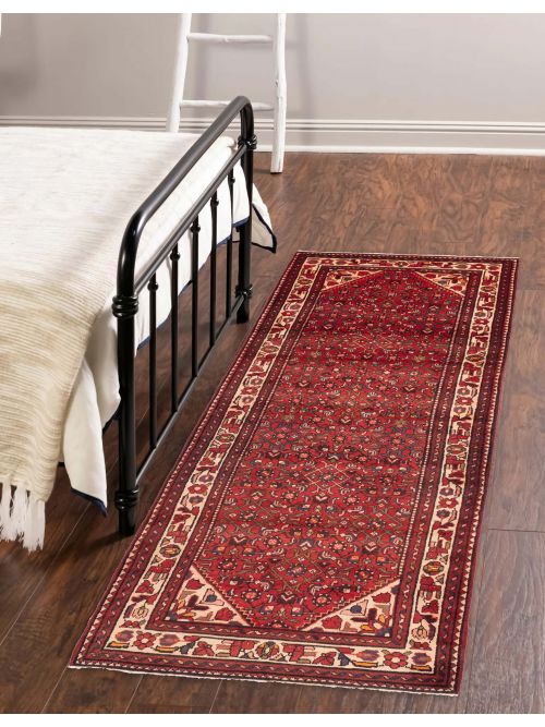 Persian Style 3'8" x 10'9" Hand-knotted Wool Runner Rug 