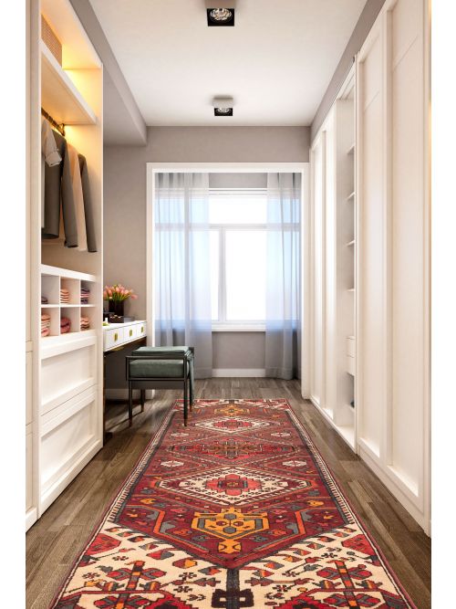 Persian Style 3'1" x 9'2" Hand-knotted Wool Runner Rug 