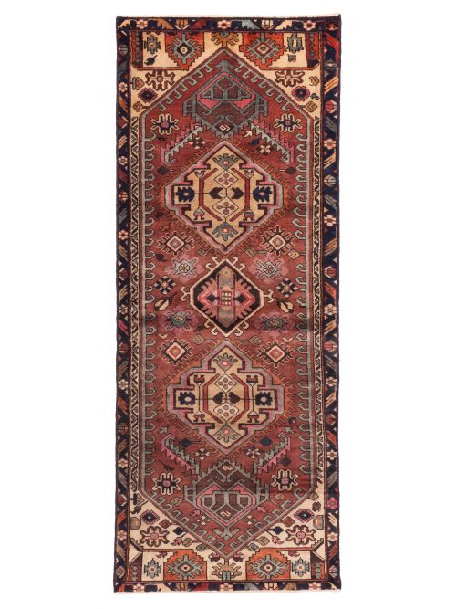 Persian Style 3'7" x 9'3" Hand-knotted Wool Runner Rug 