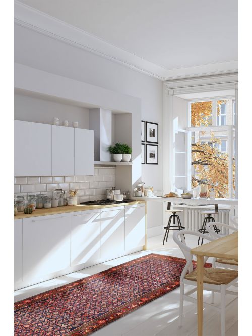 Persian Style 3'9" x 10'8" Hand-knotted Wool Runner Rug 