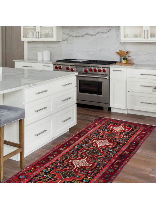 Persian Style 2'11" x 9'0" Hand-knotted Wool Runner Rug 