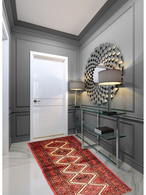 Persian Style 2'8" x 6'11" Hand-knotted Wool Runner Rug 