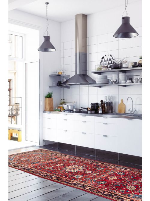 Persian Style 3'7" x 11'10" Hand-knotted Wool Runner Rug 