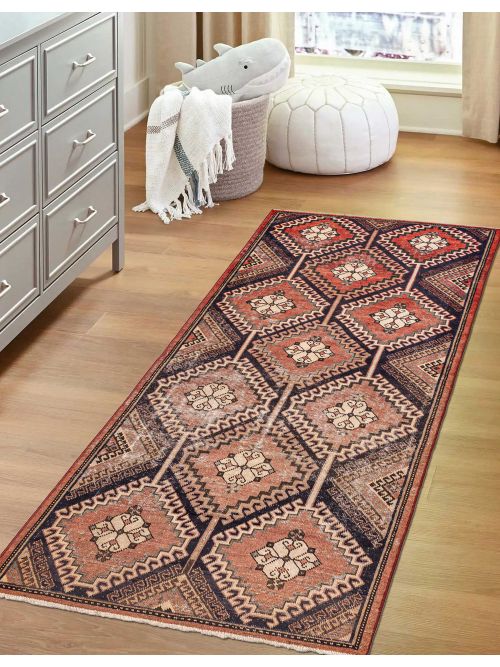 Persian Style 3'8" x 9'1" Hand-knotted Wool Runner Rug 