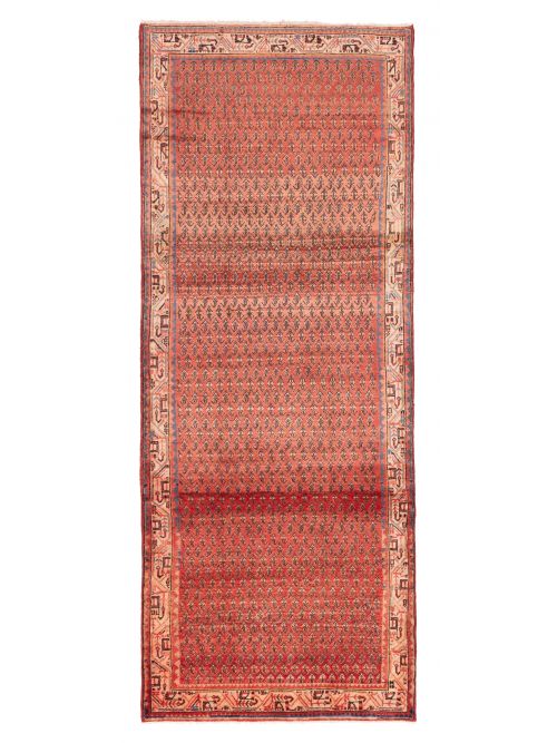 Persian Style 4'2" x 10'11" Hand-knotted Wool Runner Rug 