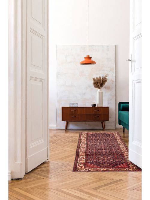 Persian Style 3'7" x 10'7" Hand-knotted Wool Runner Rug 