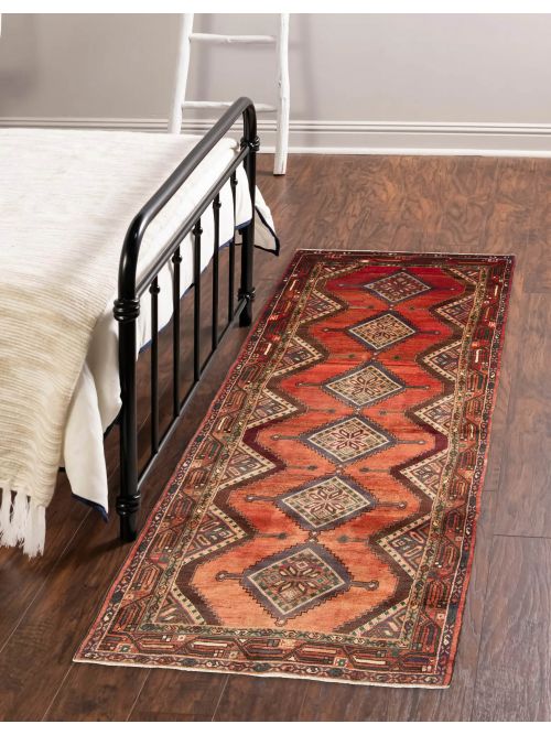 Persian Style 3'8" x 9'4" Hand-knotted Wool Runner Rug 