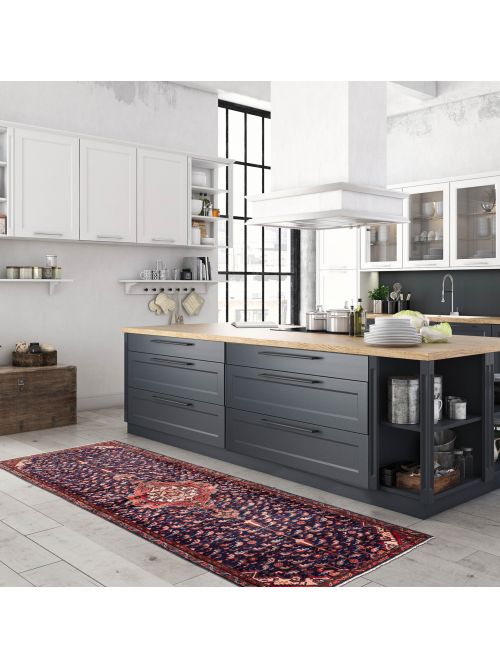 Persian Style 3'9" x 8'5" Hand-knotted Wool Runner Rug 