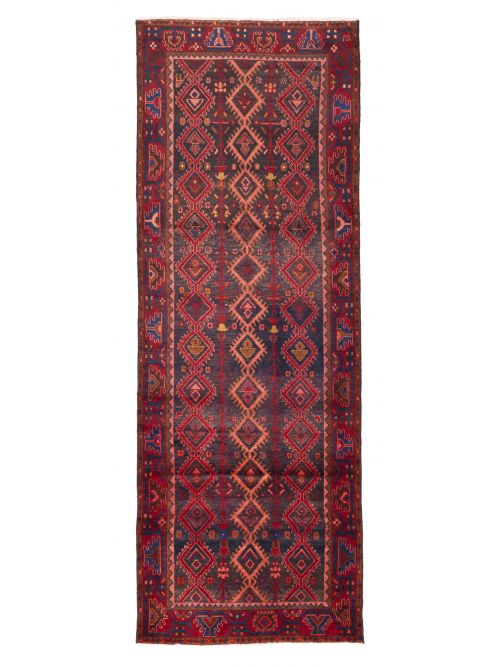 Persian Style 3'10" x 10'7" Hand-knotted Wool Runner Rug 