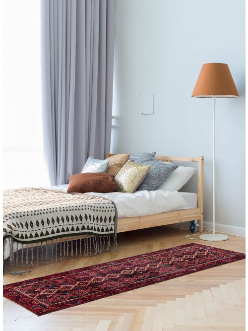 Persian Style 3'10" x 10'7" Hand-knotted Wool Runner Rug 