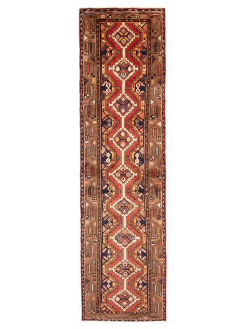 Persian Style 2'4" x 9'2" Hand-knotted Wool Runner Rug 