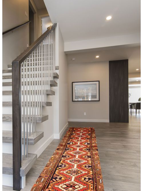 Persian Style 2'4" x 9'2" Hand-knotted Wool Runner Rug 