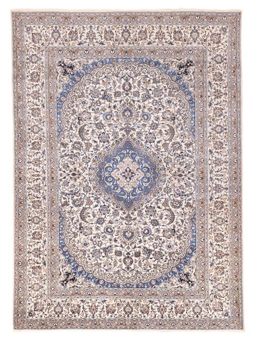 Tapis nain 9la 9'9" x 13'3" en laine & soie artificielle
