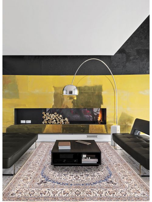 Tapis nain 9la 9'9" x 13'3" en laine & soie artificielle