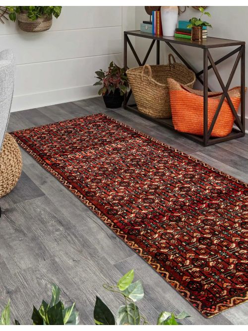 Persian Style 3'1" x 9'2" Hand-knotted Wool Runner Rug 