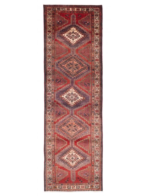 Persian Style 3'7" x 11'6" Hand-knotted Wool Runner Rug 