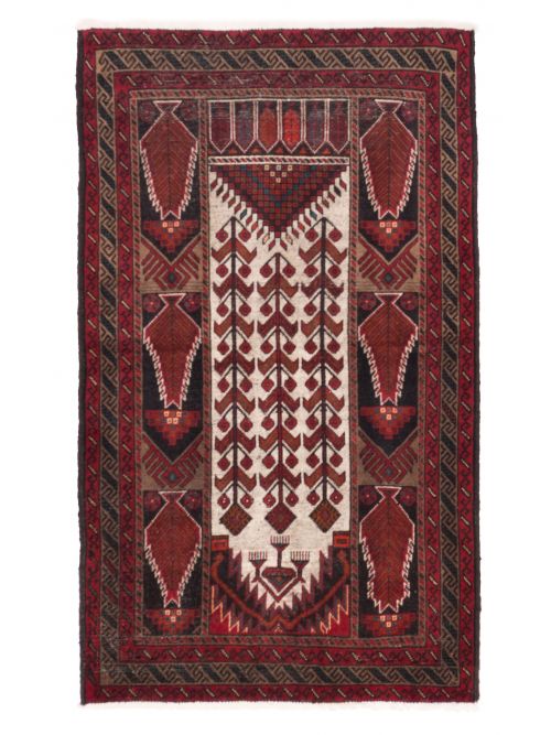 Afghan Baluch 3'5" x 5'11" Hand-knotted Wool Rug 