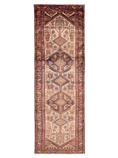 Persian Style 3'7" x 10'9" Hand-knotted Wool Runner Rug 