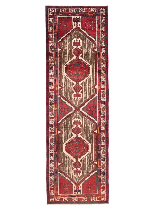 Persian Style 3'6" x 11'1" Hand-knotted Wool Runner Rug 
