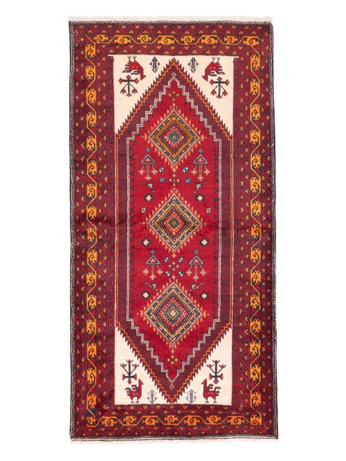 Afghan Baluch 3'10" x 7'10" Hand-knotted Wool Rug 