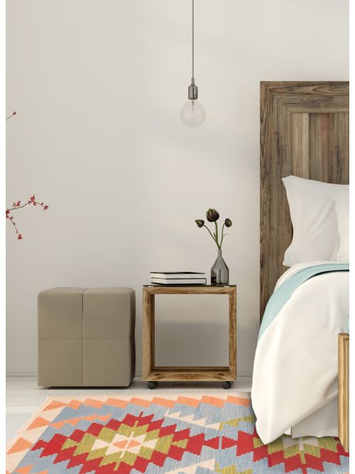 Kilim vif et coloré 4'3" x 6'6" en laine