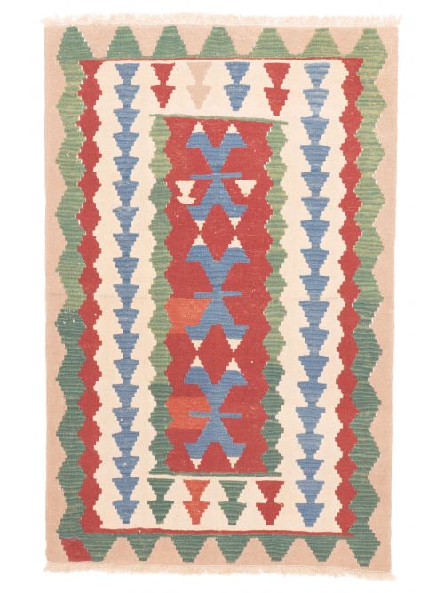 Kilim vif et coloré 3'10" x 6'0" en laine