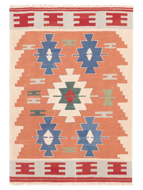 Kilim vif et coloré 3'10" x 5'7" en laine