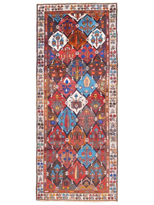 Persian Style 4'8" x 11'7" Hand-knotted Wool Runner Rug 