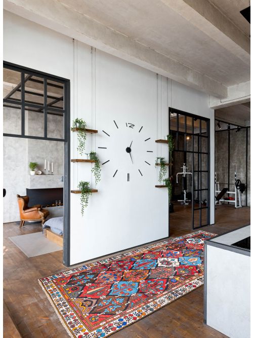 Persian Style 4'8" x 11'7" Hand-knotted Wool Runner Rug 