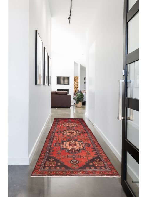 Persian Style Hand-knotted Wool Runner Rug, 97 x 325 cm