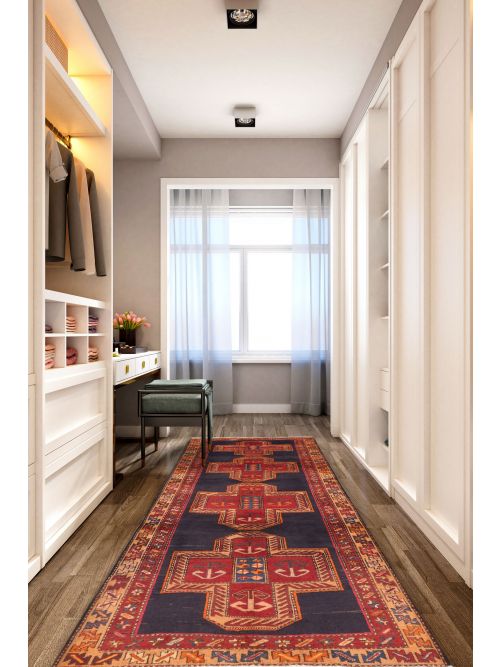 Persian Style Hand-knotted Wool Runner Rug, 112 x 282 cm