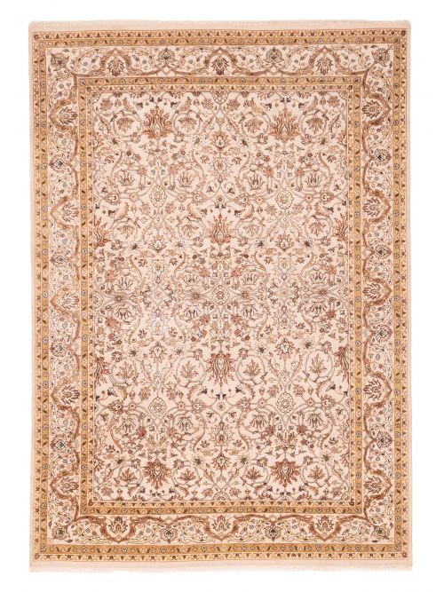 Indian Mirzapur 5'8" x 7'10" Hand-knotted Silk & Wool Rug 