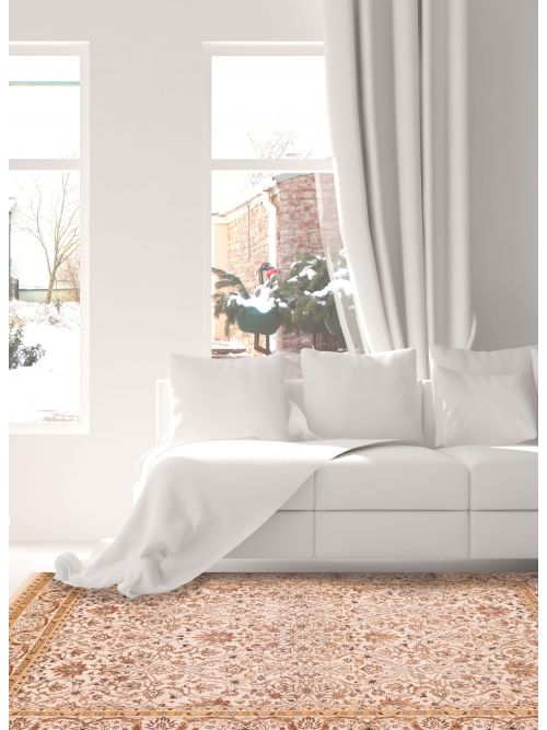 Indian Mirzapur 5'8" x 7'10" Hand-knotted Silk & Wool Rug 