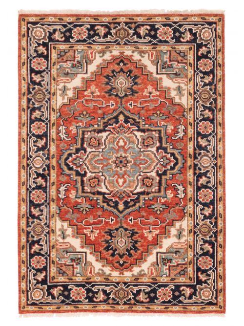 Indian Jules Serapi 4'1" x 5'11" Hand-knotted Wool Rug 