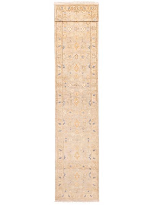 Indian Modern Oushak 3'0" x 15'11" Hand-knotted Wool Runner Rug 