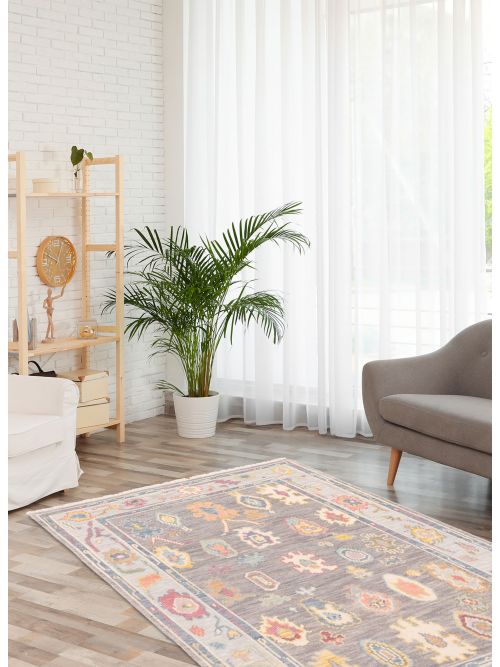 Indian Modern Oushak Hand-knotted Wool Rug, 107 x 170 cm