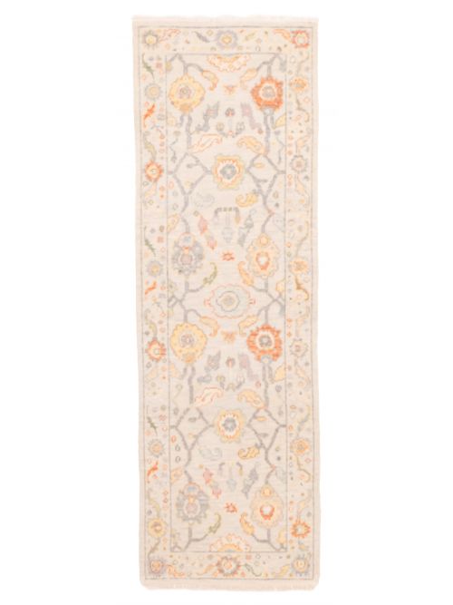 Indian Modern Oushak Hand-knotted Wool Runner Rug, 79 x 246 cm