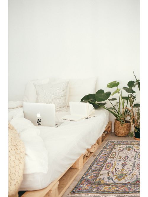 Indian Modern Oushak Hand-knotted Wool Rug, 97 x 150 cm