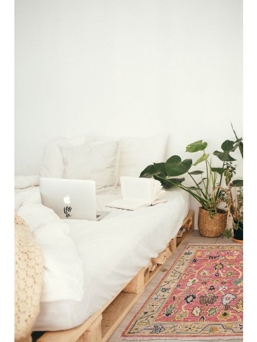 Indian Modern Oushak Hand-knotted Wool Rug, 91 x 155 cm