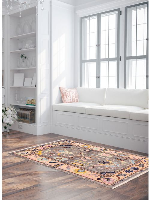 Indian Modern Oushak Hand-knotted Wool Rug, 91 x 150 cm